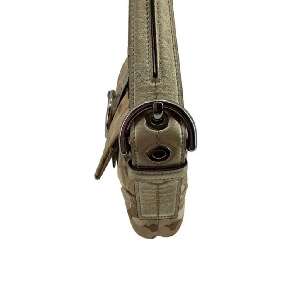 Coach Khaki Gold Signature Baguette Shoulder Bag &‎ Matching Wallet Set - Picture 13 of 13